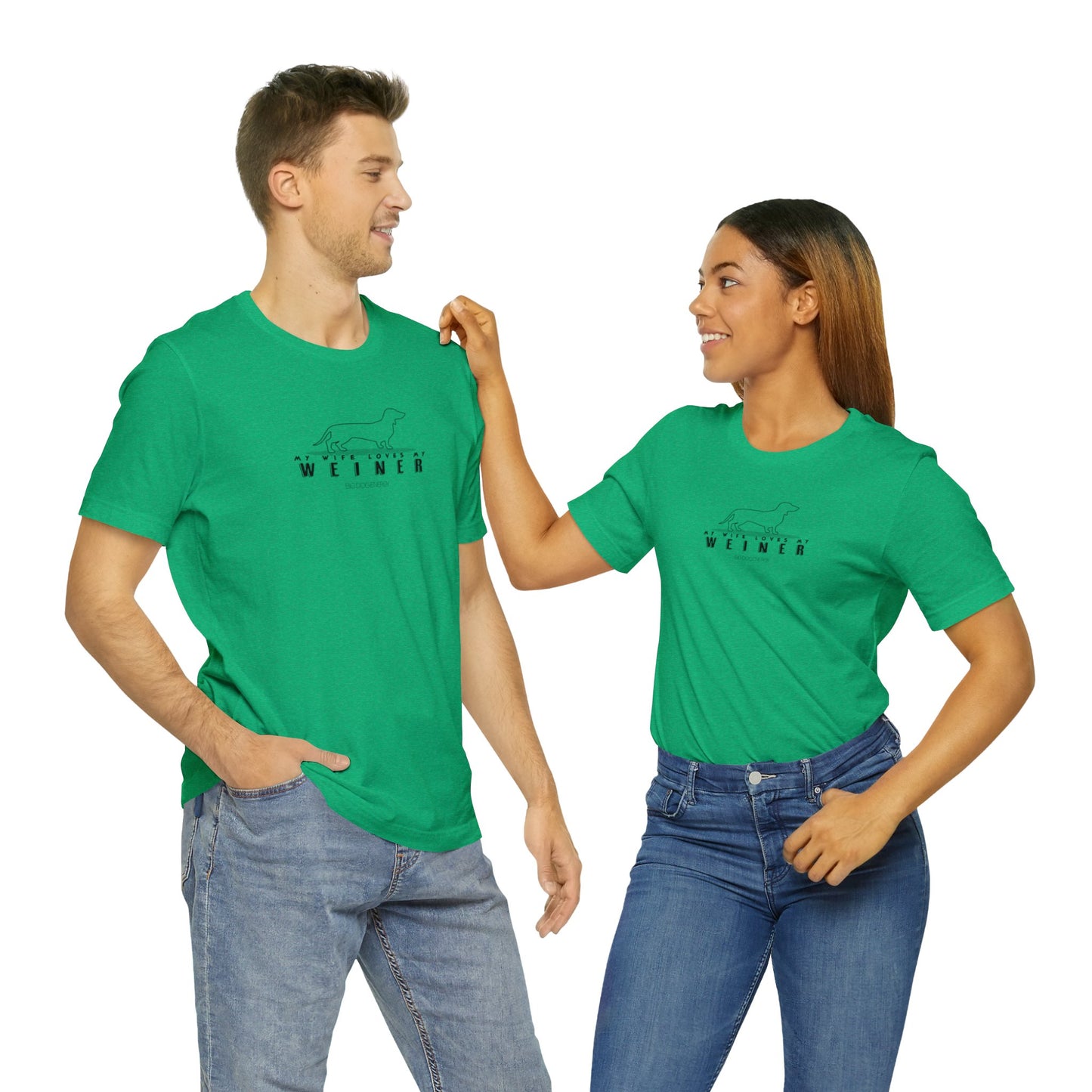 My Wife Loves My Weiner (dog) | Unisex Jersey Short Sleeve Tee