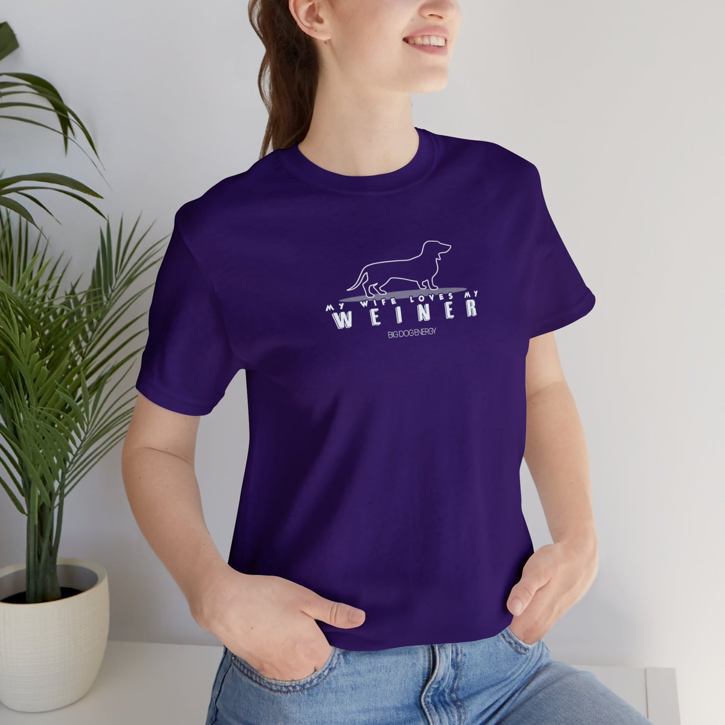 My Wife Loves My Weiner (dog) | Unisex Jersey Short Sleeve Tee