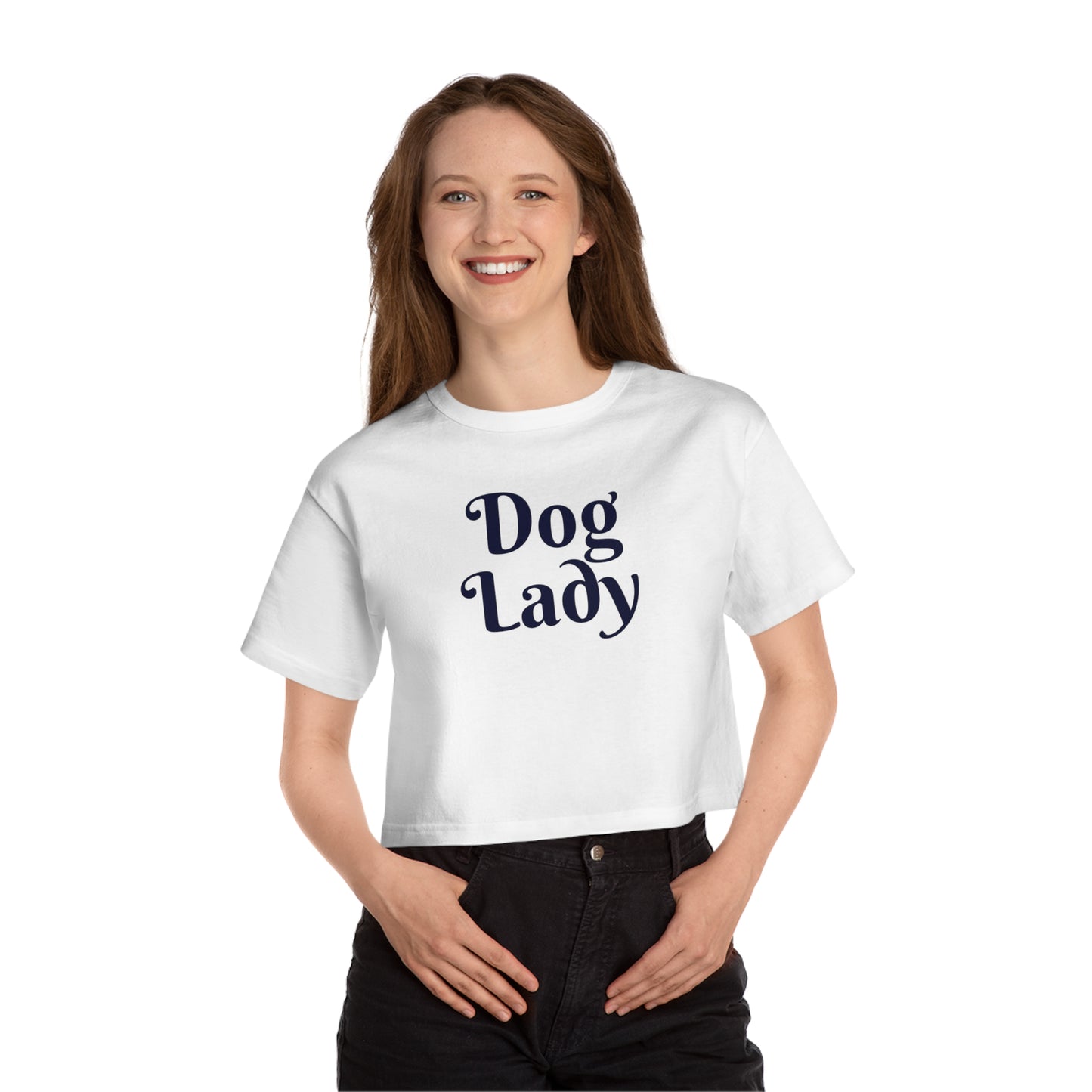 Cropped Dog Lady | Champion Women's Heritage Cropped T-Shirt