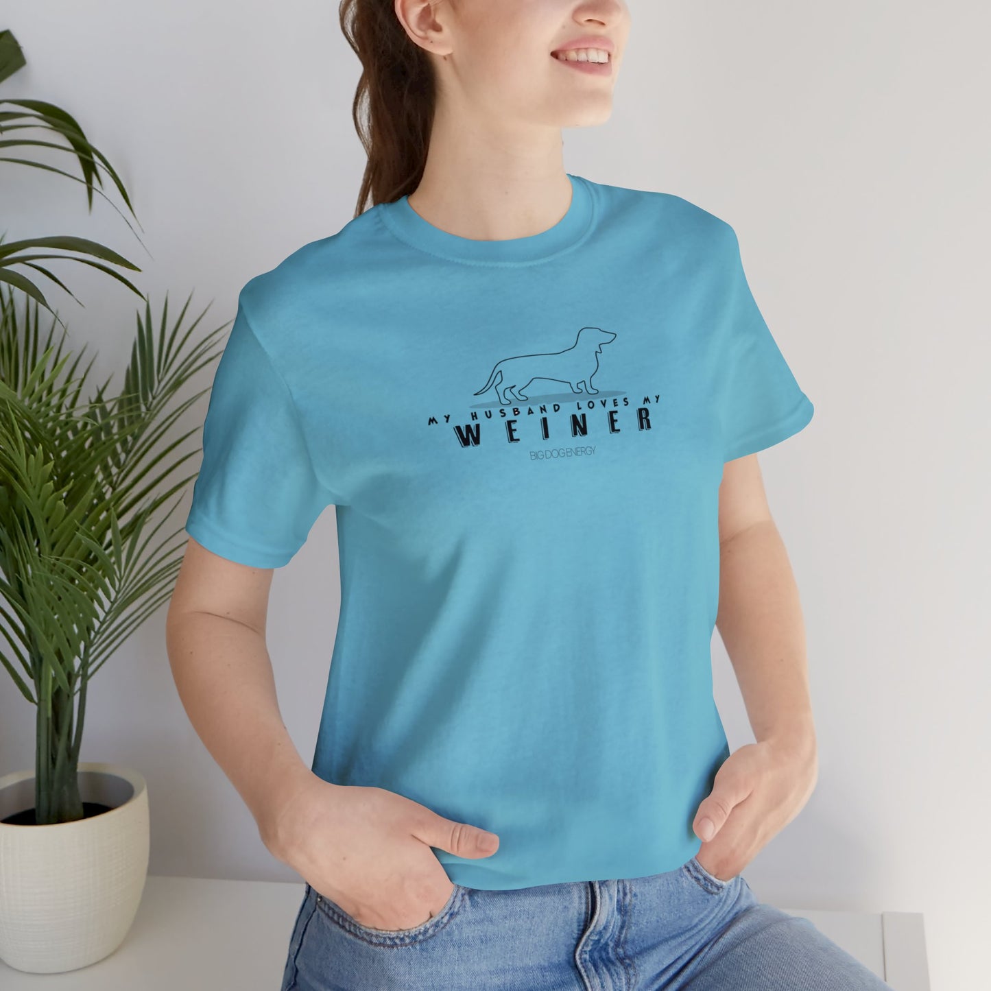 My Husband Loves My Weiner (dog) | Unisex Jersey Short Sleeve Tee