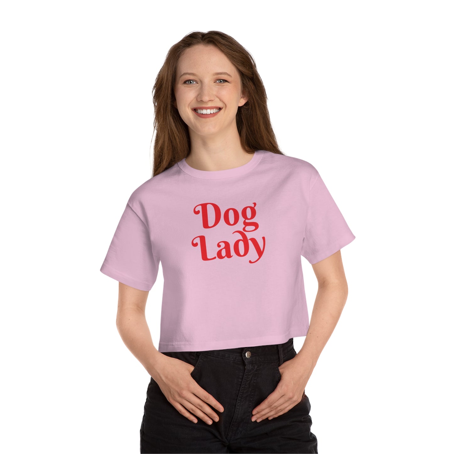 Cropped Dog Lady | Champion Women's Heritage Cropped T-Shirt
