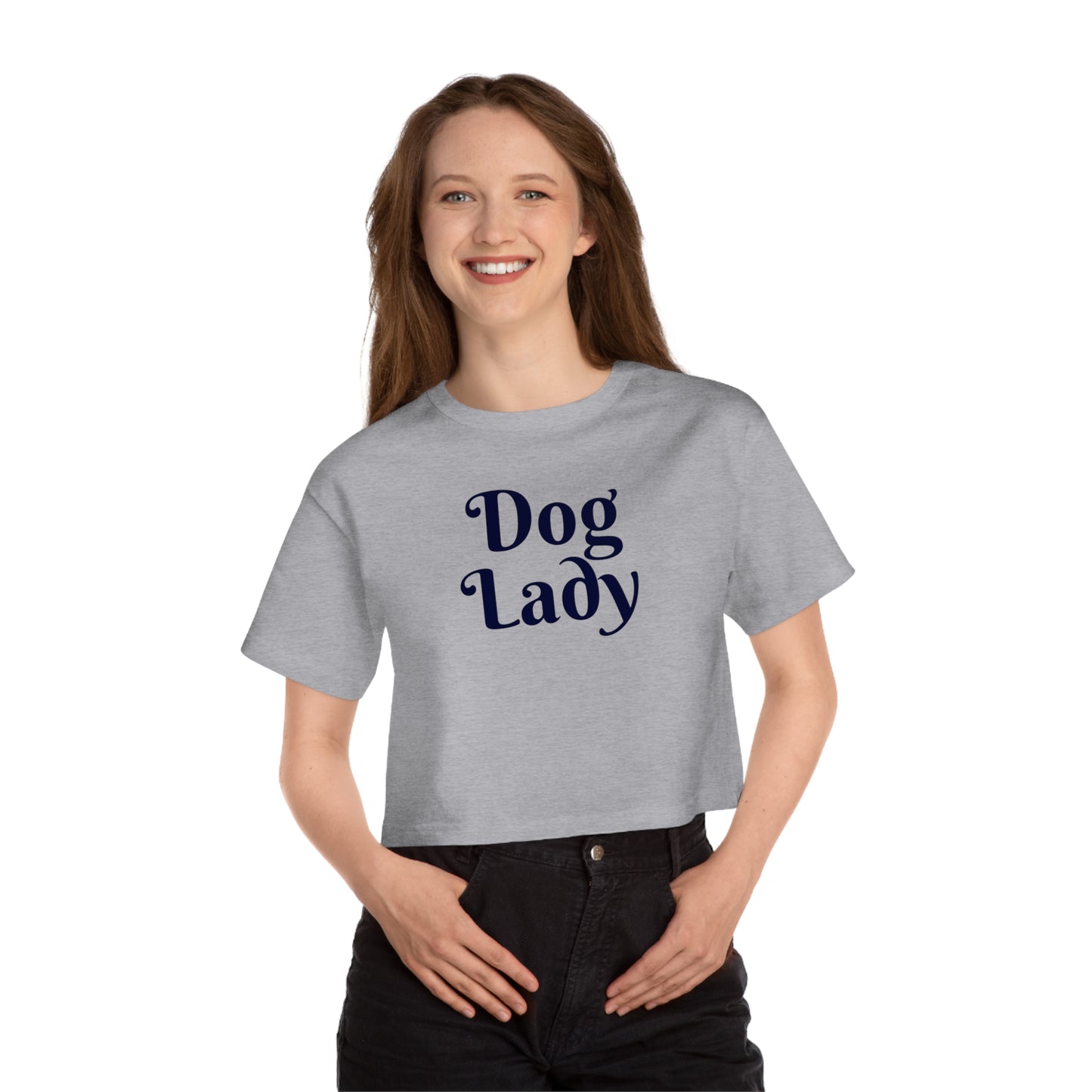 Cropped Dog Lady | Champion Women's Heritage Cropped T-Shirt